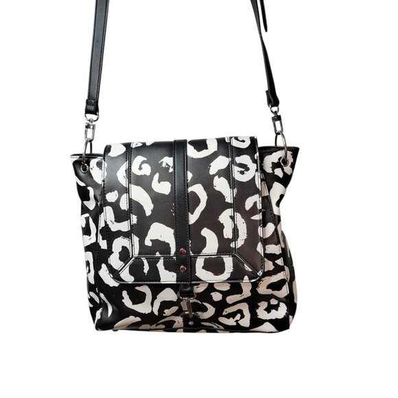 Sassy Jones Monochrome Leopard Print Crossbody – Bold Statement Style - Picture 1 of 14
